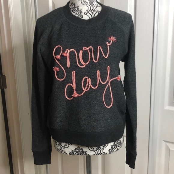 Aerie Snow Day Pullover Red Gray Warm Winter Holiday S - Picture 1 of 6